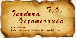 Teodora Vitomirović vizit kartica